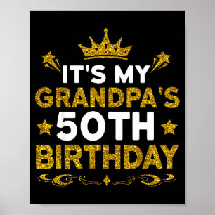 Póster Es el 50 cumpleaños de mi abuelo Feliz cumpleaños
