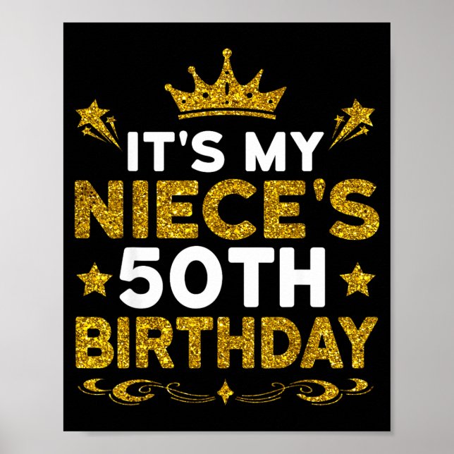 Póster Es el 50 cumpleaños de mi sobrina Feliz cumpleaños (Frente)