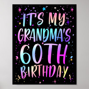 Póster Es el 60 cumpleaños de mi abuela Colorido Feliz 60