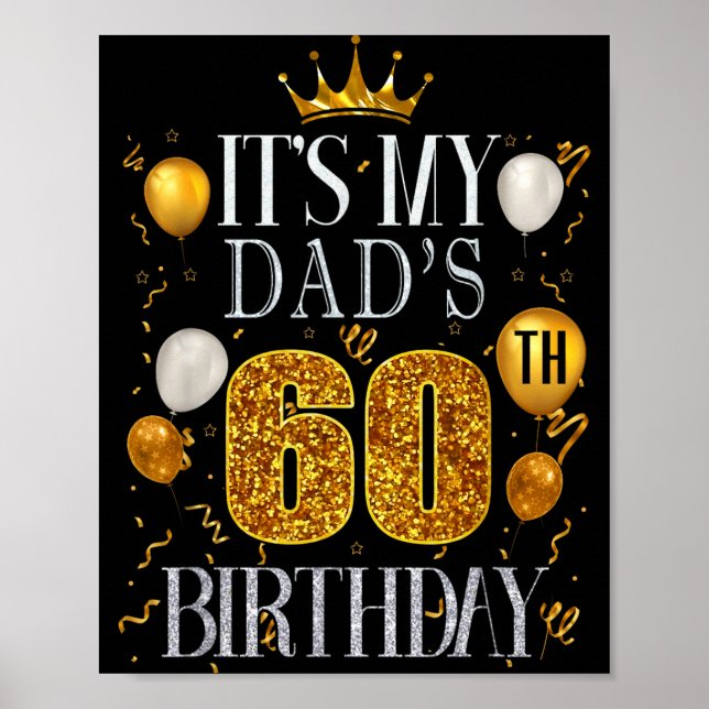 Póster Es el 60 cumpleaños de mi papá Feliz cumpleaños 60 (Frente)