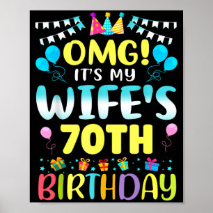 Póster Es el 70 cumpleaños de mi esposa Dulces 70 años 