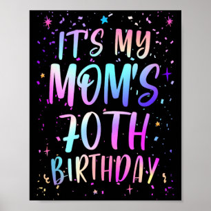 Póster Es el 70 cumpleaños de mi mamá Colorido Feliz 70 a