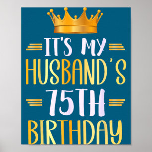 Póster Es el 75 cumpleaños del esposo Ilustración feliz