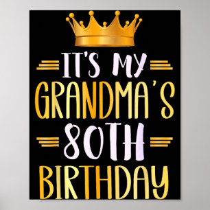 Póster Es el 80 cumpleaños de mi abuela Feliz 80 años _