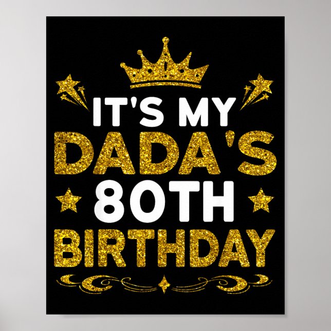 Póster Es el 80 cumpleaños de mi papá Feliz cumpleaños 80 (Frente)