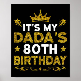 Póster Es el 80 cumpleaños de mi papá Feliz cumpleaños 80