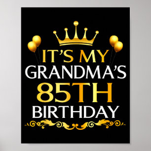 Póster Es el 85 cumpleaños de mi abuela Feliz cumpleaños