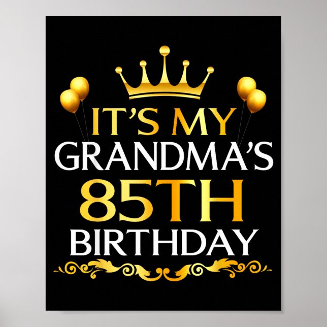 Póster Es el 85 cumpleaños de mi abuela Feliz cumpleaños  (Frente)