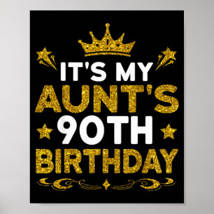 Póster Es el 90 cumpleaños de mi tía Feliz cumpleaños 90