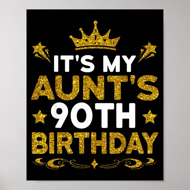Póster Es el 90 cumpleaños de mi tía Feliz cumpleaños 90  (Frente)