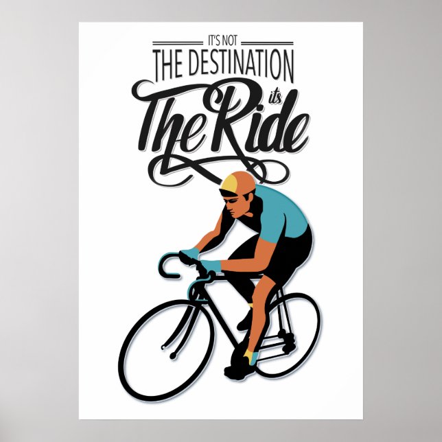 Póster ¡Es el camino! Poster de estilo retro de bicicleta (Frente)