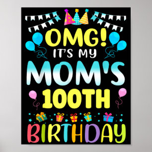 Póster Es el cumpleaños número 100 de mi mamá, dulce 100
