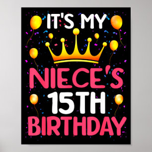 Póster Es el cumpleaños número 15 de mi sobrina Feliz cum