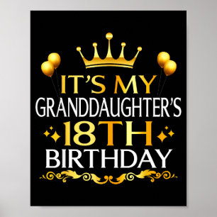 Póster Es el cumpleaños número 18 de mi nieta Feliz 18 añ