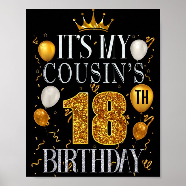 Póster Es el cumpleaños número 18 de mi primo Feliz cumpl (Frente)