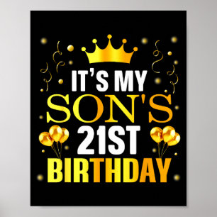 Póster Es el cumpleaños número 21 de mi hijo Feliz cumple
