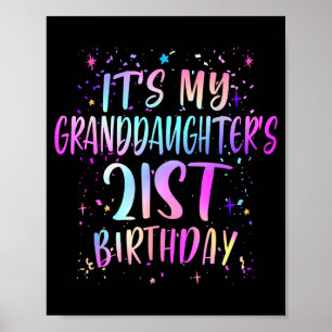 Póster Es el cumpleaños número 21 de mi nieta Colorido 21