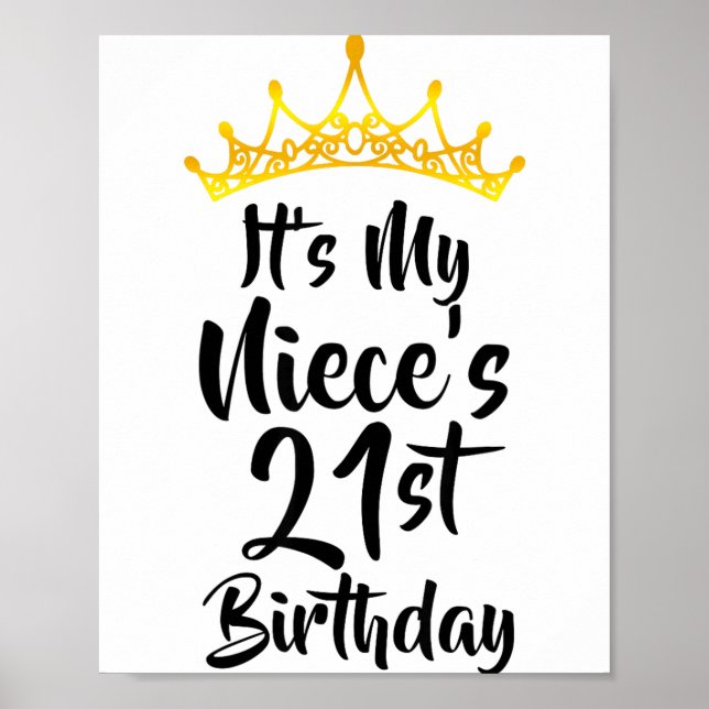 Póster Es el cumpleaños número 21 de mi sobrina Corona Fe (Frente)