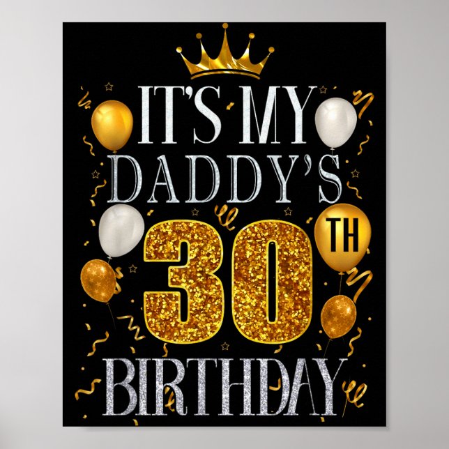 Póster Es el cumpleaños número 30 de mi papá Feliz cumple (Frente)