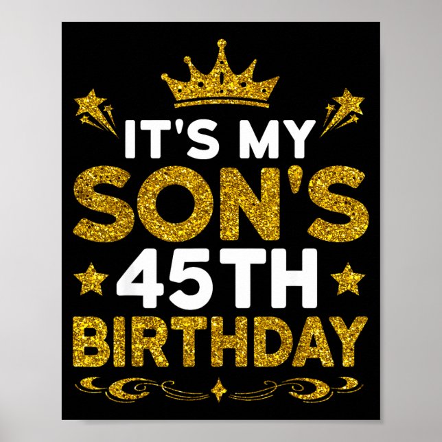 Póster Es el cumpleaños número 45 de mi hijo Feliz cumple (Frente)