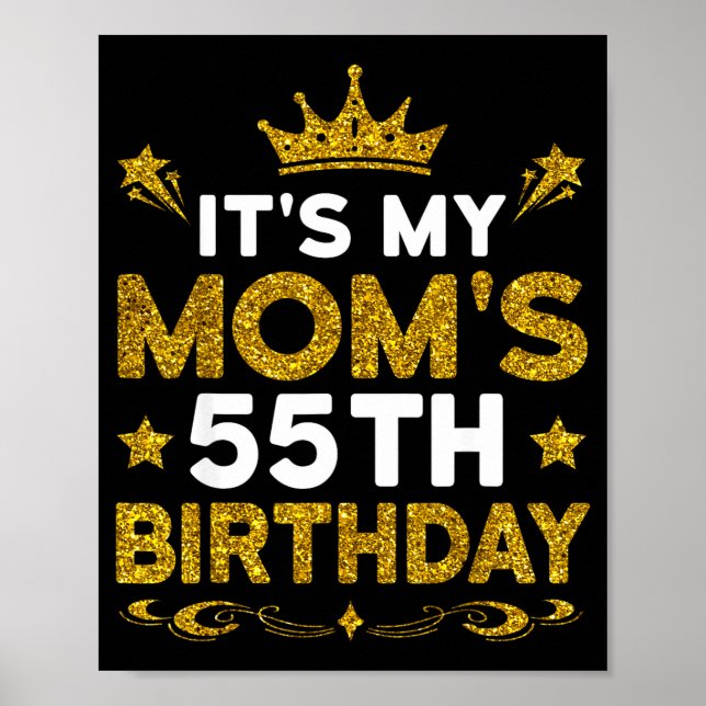 Póster Es el cumpleaños número 55 de mi mamá Feliz cumple (Frente)