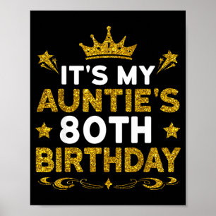 Póster Es el cumpleaños número 80 de mi tía Feliz cumplea