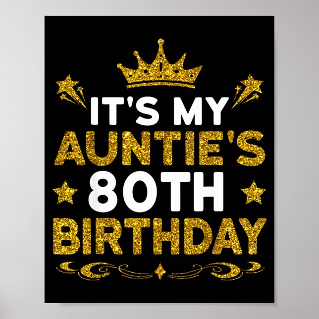 Póster Es el cumpleaños número 80 de mi tía Feliz cumplea (Frente)