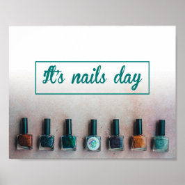 Póster Es el día de las uñas, cuida tus uñas, uñas 