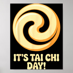 Póster Es el Día de Tai Chi Artes Marciales Bienestar Med