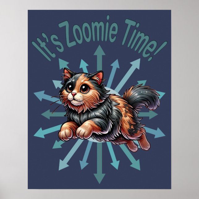 Póster Es el gato de zoomie Time Tortoise Shell (Frente)