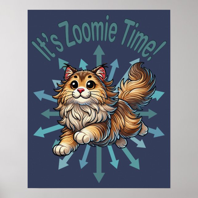 Póster Es el gato forestal noruego de Zoomie Time (Frente)