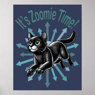 Póster Es el gato negro de tiempo de Zoomie