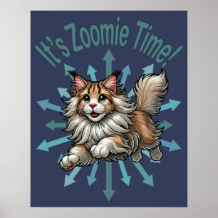 Póster Es el momento de Zoomie Maine Coon Cat