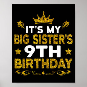 Póster Es el noveno cumpleaños de mi hermana mayor Feliz 