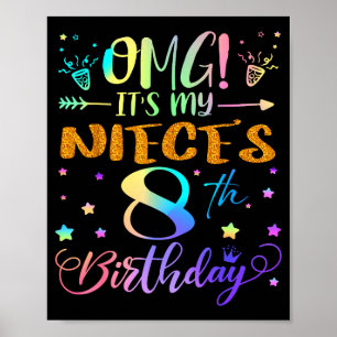 Póster Es el octavo cumpleaños de mi hermana Feliz cumple