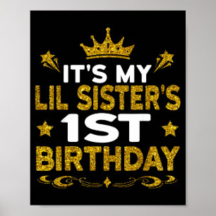 Póster Es el primer cumpleaños de mi hermanita Feliz cump