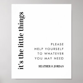 Póster Es el Rótulo de baño de Little Things Boda