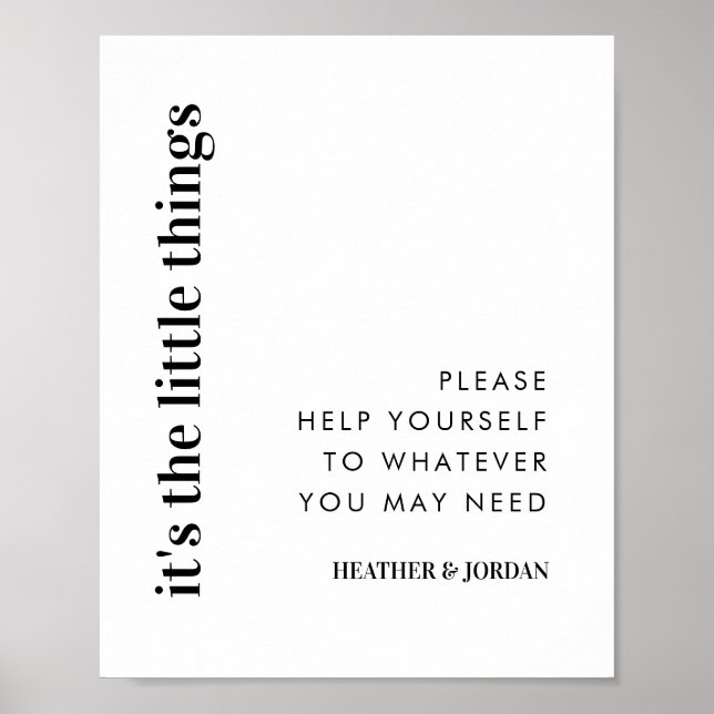 Póster Es el Rótulo de baño de Little Things Boda (Frente)