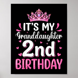 Póster Es el segundo cumpleaños de mi nieta princesa