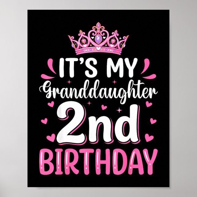 Póster Es el segundo cumpleaños de mi nieta princesa  (Frente)