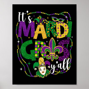 Póster Es el traje de máscara de Fiesta Mardi Gras Yall M