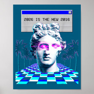 Póster Es estética de estatua Vaporwave Glitch 2016
