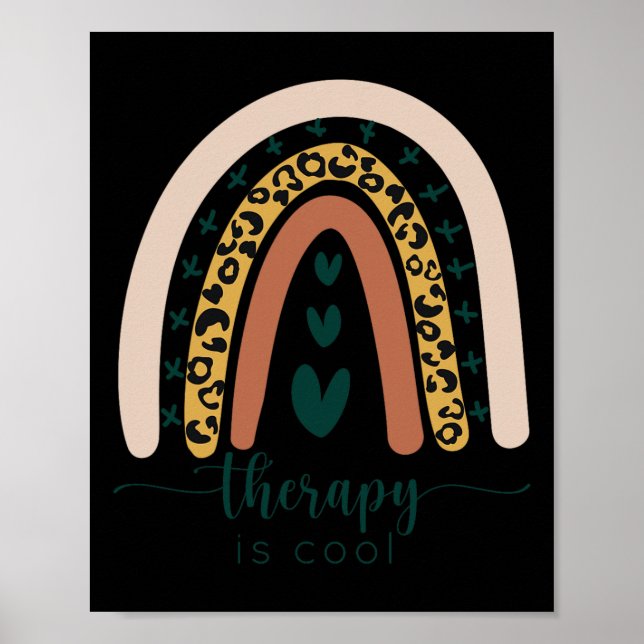 Póster Es genial conciencia de salud mental arcoíris leop (Frente)