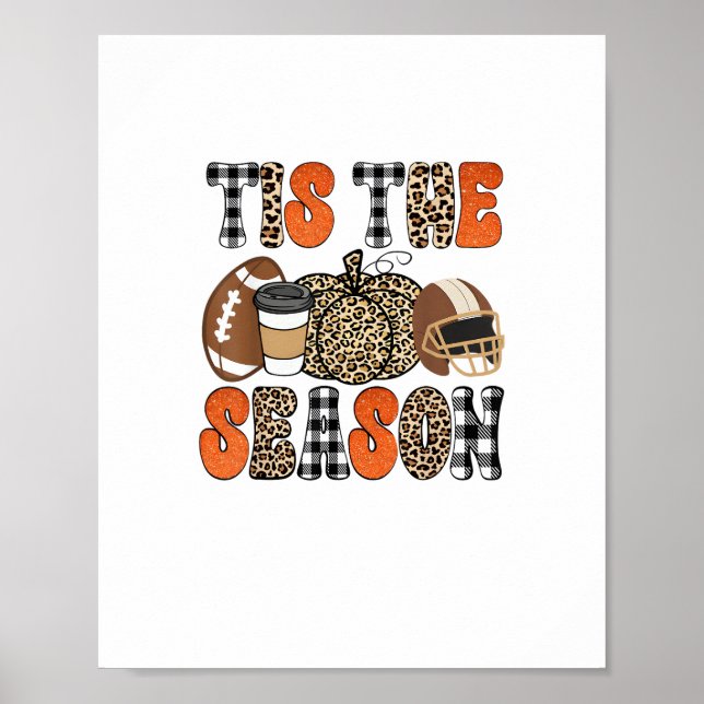 Póster Es Gracioso El Fútbol De Temporada De La Calabaza  (Frente)