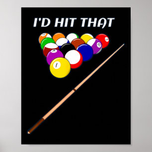 Póster Es gracioso que haya golpeado el juego de billar d