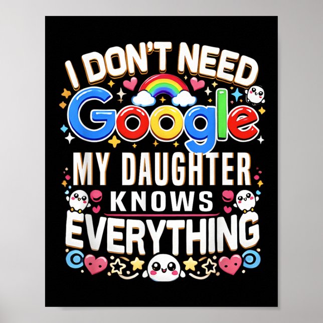 Póster Es gracioso que no necesite Google, mi hija lo sab (Frente)