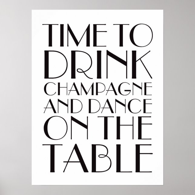 Póster Es hora de beber champagne Poster blanco (Frente)