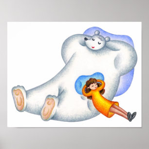 Póster Es hora de la siesta. Envuelto en calor.