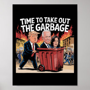 Póster Es hora de sacar la basura partidaria de Kamala Tr