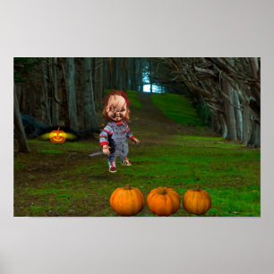 Póster Es hora de tallar las calabazas para Halloween.